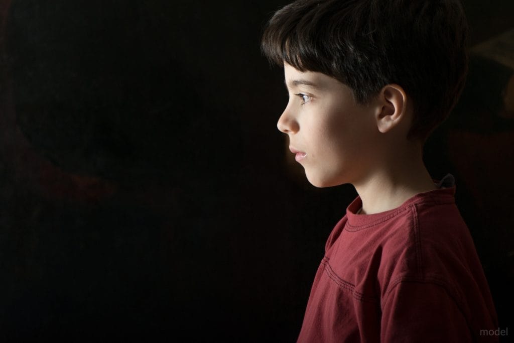 Profile of a young boy